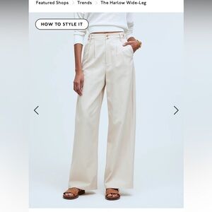 Madewell ‘The Harlow Wide-Leg Pant’ Tan size 8